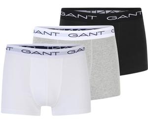 Gant 3-Pack Classic Logo Boxer Trunks, Black/White/Grey - XL
