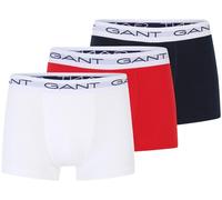 GANT 3-Pack Classic Logo Boxer Trunks, Red/White/Navy - S
