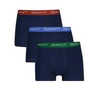 GANT 3-Pack Contrast Waistband Boxer Trunks, Navy w/ blue/green/burgundy - M