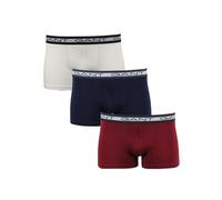 GANT Men's 3-Pack Striped Waistband Boxer Trunks, Navy/White/Burgundy