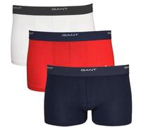 GANT Men's 3-Pack Core Logo Boxer Trunks, Navy/White/Red - Size: 32/30/31