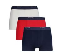 GANT 3-Pack Core Logo Boxer Trunks, Navy/White/Red - XXL