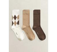 GANT 3 Pack Cotton Rich Socks Cream Mix