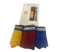 Gant 3-Pack Striped Waistband Boxer Trunks, Burgundy/Yellow/Blue - XXL