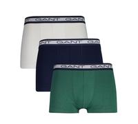 Gant 3-Pack Striped Waistband Boxer Trunks, Navy/White/Green - XXL