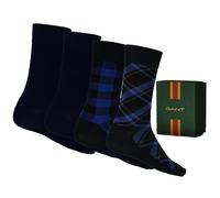GANT 4-Pack Check & Solid Print Socks Gift Set, in Marine Blue - 43-45