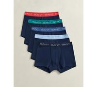 GANT 5-Pack Mens Trunks with Multi Coloured Waistbands - 410 Marine