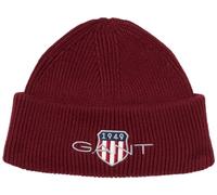 GANT Archive Shield Cotton Beanie Hat, Plumped Red, One Size