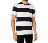 Gant Mens Bar Stripe Short Sleeve T-Shirt - Blue - Size Large