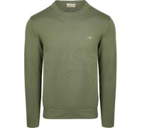 GANT Classic Cotton Crew Neck Jumper - 379 Dry Herb Green - 379 Dry Herb Green - M