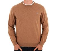 GANT Men's Classic Cotton C-Neck Pullover Sweater, Dk. Sand Melange, XL