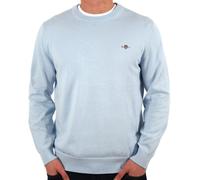 Gant Classic Cotton Crew Neck Jumper Fresh Blue