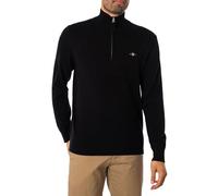 Classic Cotton Half Zip Knit Black XL