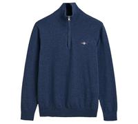 GANT Men's Half Zip Jumper Classic Cotton Dark Denim Blue Melange XXXL