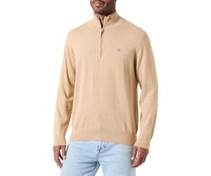 GANT Classic Cotton Half Zip, Khaki Mel, L
