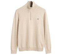 GANT Classic Cotton Half Zip, Light Beige Melange, XXXL