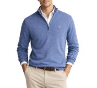 GANT Classic Cotton Half Zip Sweater Denim Blue Melange