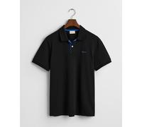 GANT Men's REG Contrast Pique SS Rugger Polo Shirt, Black, Standard