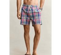 GANT Cotton Blend Check Swim Shorts Red Mix