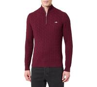 GANT Cotton Cable Half Zip, Bordeaux Blend, S