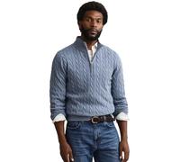 GANT Cotton Cable Half Zip Faded Denim