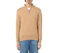 GANT Cotton Cable Half Zip, Khaki Mel, XL