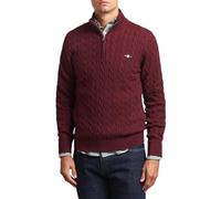 GANT Cotton Cable Half Zip, Plumped Red, XXL