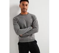 GANT Cotton Crew Knitted Jumper, Grey, Size M, Men Grey