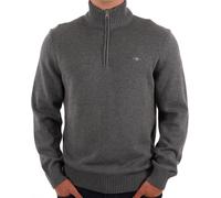 GANT Men's Casual Cotton Halfzip Sweater, Dark Grey Blend, XXL