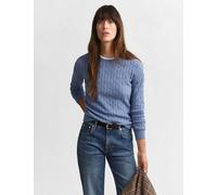 GANT Cotton Rich Cable Knit Crew Neck Jumper Blue
