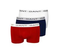 GANT Cotton Stretch 3-Pack Boxer Trunks, Red/Navy/White - XX-Large