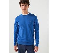 GANT Cotton/Wool Crew Knitted Jumper - Blue, Blue, Size 2Xl, Men Blue