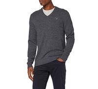 GANT Men's Extra fine Lambswool V-Neck Sweater, Dk Charcoal Melange, XXXL
