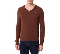 GANT Extrafine Lambswool V-Neck, Mahogany Brown, XL