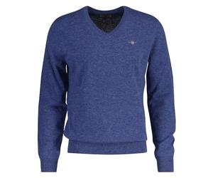 GANT Extrafine Lambswool V-Neck, Stone Blue Melange, L
