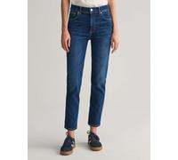 Gant female Mid Rise Slim Fit Ankle Grazer Jeans - 30 - Dark Blue, Dark Blue,Light Blue