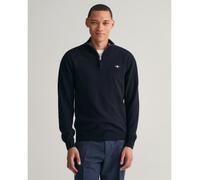 GANT Men's Superfine Lambswool Half Zip Pullover Sweater, Marine, Large