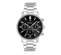 GANT G191001 Easthill Day-Date Men's Watch, Stainless Steel Silver, Black Dial, Day Date Display, 24 Hour Display, Mineral Glass, Quartz Movement, 42.5 mm, 5 ATM