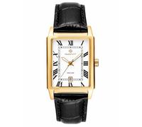 GANT G197002 Staten Island Men's Gold Stainless Steel Watch Black Leather Strap White Dial Quartz 5 ATM