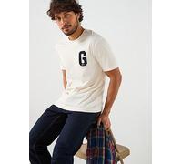 GANT Gant Regular Fit G Badge T-shirt, Beige, Size Xl, Men Beige
