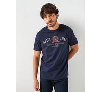 GANT Gant Vintage Logo Graphic T-shirt, Navy, Size Xl, Men Navy