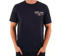 GANT Mens Evening Blue Regular Fit Graphic T-Shirt