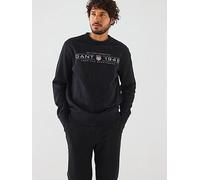 GANT Graphic Crew Neck Sweat Shirt - Black, Black, Size M, Men Black