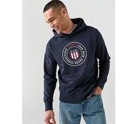 GANT Graphic Hoodie, Navy, Size 2Xl, Men Navy