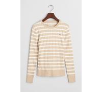 Gant Jumper Crew Neck Stretch Cotton Cable Knit Seed Melange 4800104 299