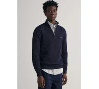 Gant Knitted Zip Collar Jumper Dark Blue