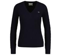 GANT Ladies Cable-Strickpullover - Stretch Cotton Cable V-Neck,Cable Knit