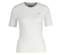 GANT Ladies Knit T-Shirt - Stretch Cotton Cable C - Neck, Crew short Sleeve, To