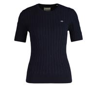 GANT Ladies Knit T-Shirt - Stretch Cotton Cable C - Neck, Crew short Sleeve, To