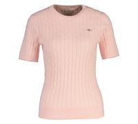 GANT Ladies Knit T-Shirt - Stretch Cotton Cable C - Neck, Crew short Sleeve, To